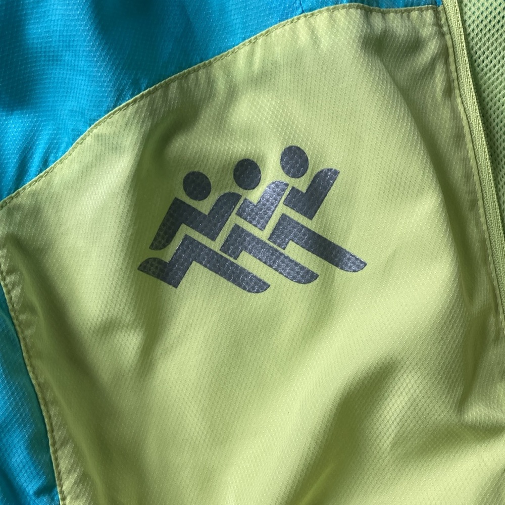 EUC New Balance Medium Neon Yellow and Blue running windbreaker. - Picture 7 of 7